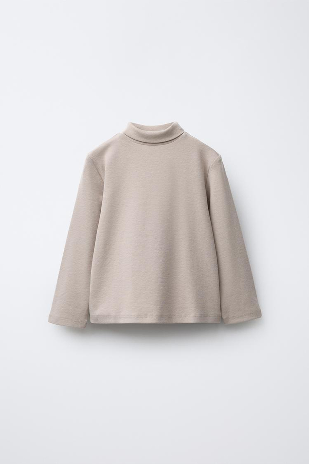 ZARA ТОП С ВОРОТНИКОМ-СТОЙКОЙ, СЕРО-КОРИЧНЕВЫЙ