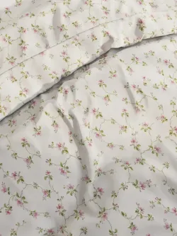 Декоративная наволочка с рюшами, оборками "Весенние цветы" 50х70 см, 1 шт, без молнии