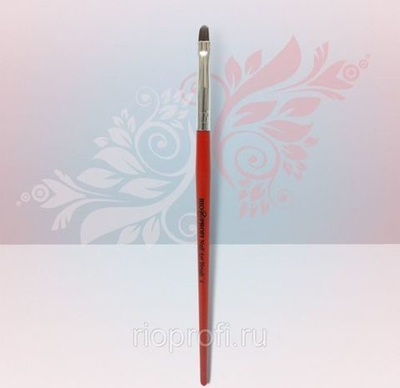 Rio Profi Кисть для геля в тубе овал (Красная) №4