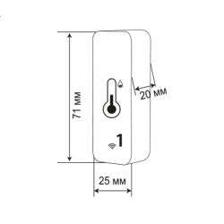 USN-A500 TS-WF WHITE Умный ИК-датчик температуры и влажности Wi-Fi+Bluetooth. на батарейках AAAx2 н-к. 12м. Накладной. Белый. Голосовое управление+приложение UnielSmart. TM Uniel