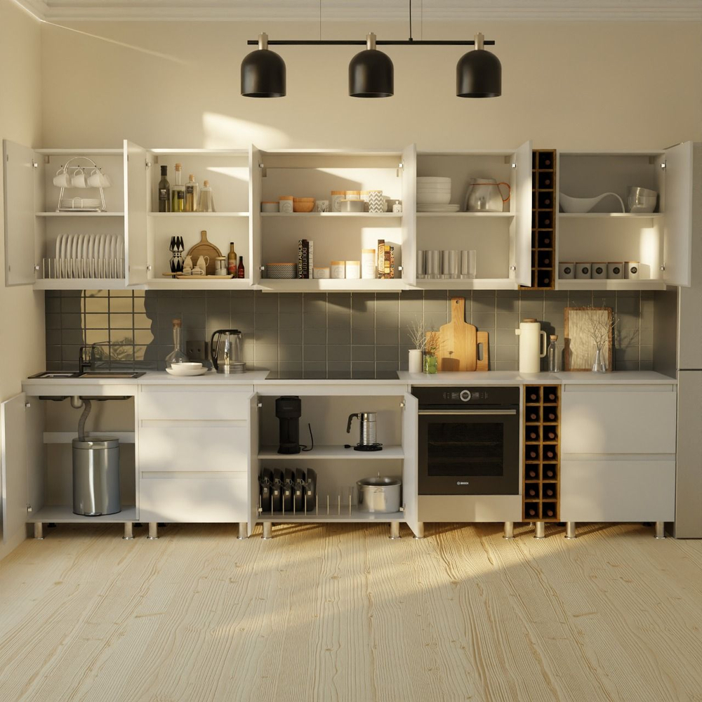 Кухонный модуль напольный, 60х60х85, Севилья, под духовой шкаф, со столешницей, на ножках, белый, Dipriz