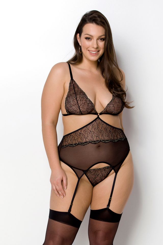 Полупрозрачный черный корсет Amberly