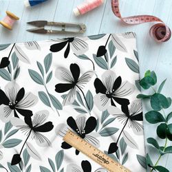 Ткань премиум атлас танцующие цветы весны