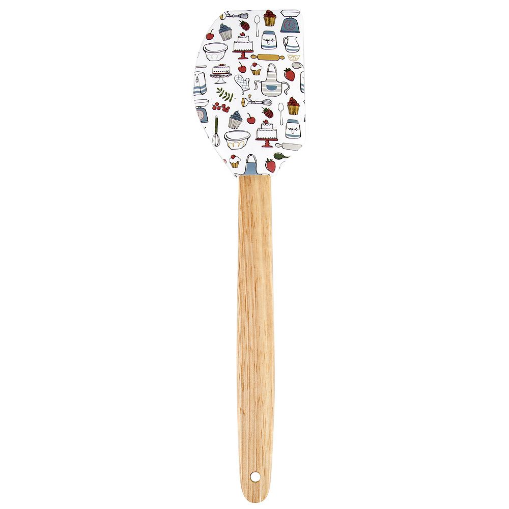 Лопатка кулинарная "Kitchen" 28*6,5*1см.(min12) (силикон, бук обработанный) ( упаковочный пакет)