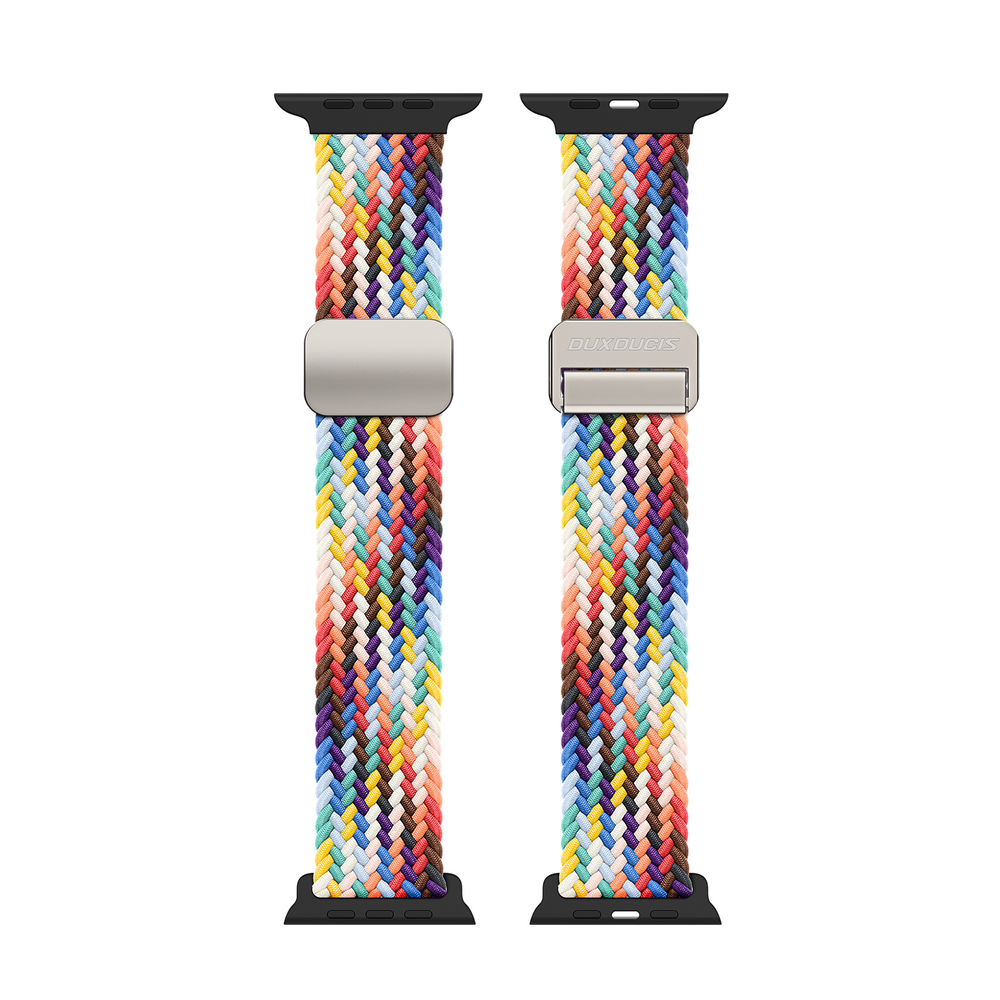 Эластичный ремешок разноцветный (Rainbow) от Dux Ducis для смарт часов Apple Watch размером 42, 44, 45, 46, 49MM, серия Strap (Mixture Pro Series)