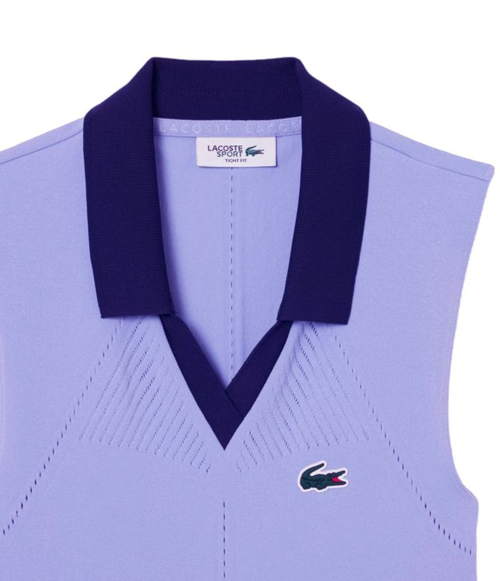 Женское поло Lacoste Sleeveless Stretch Knit Tennis - purple/navy blue