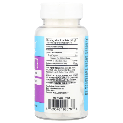 Vitassium, Electrolyte Fastchews®, виноград, 60 жевательных таблеток