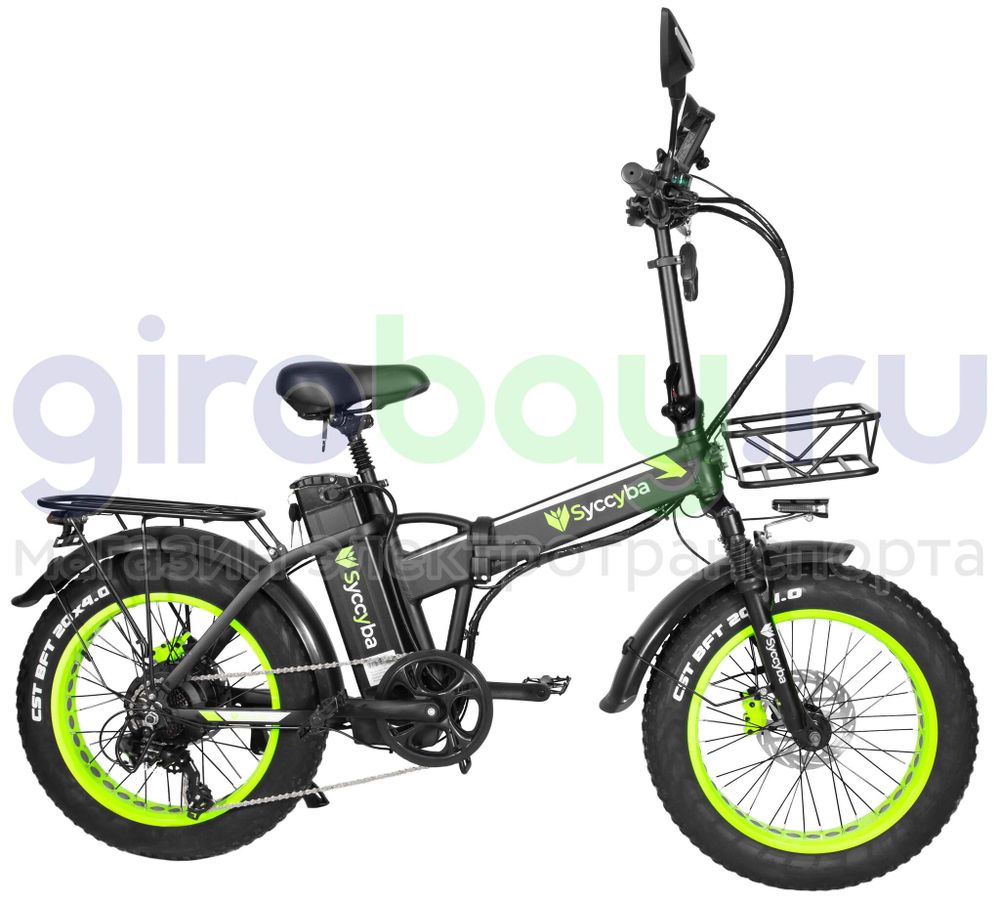 Электровелосипед Syccyba F10 Pro 2025 года (48V/15Ah) - Салатовый обод фото №9