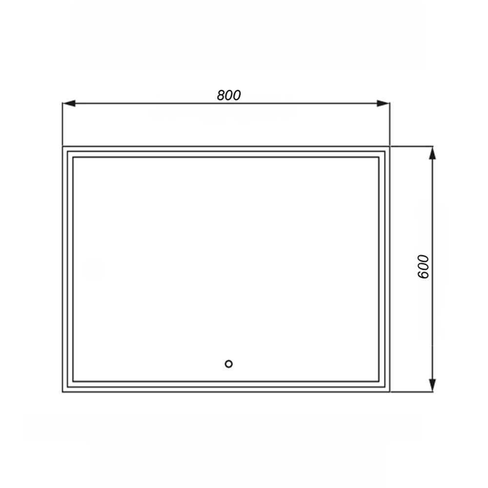 Зеркало AZARIOClassico Quadrato 800х600 влагостойкое с подсветкой, сенсорный выключатель с функцие диммера (CS00078950)