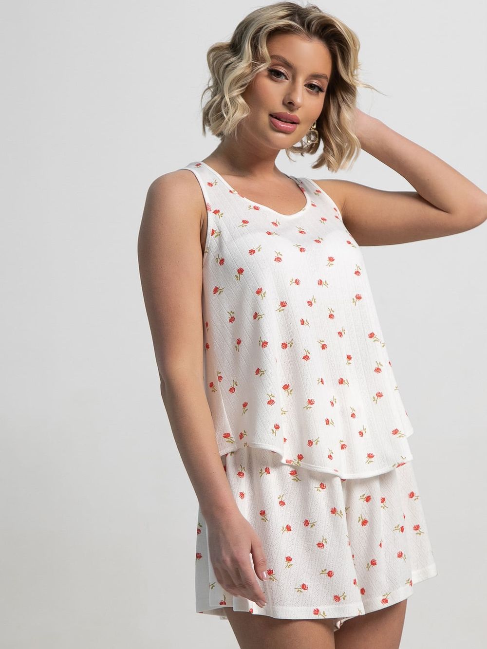 Костюм домашний с шортами Мила (белый) К15212-1М LT Collection