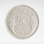 France, 50 Centimes 1947 - Light Type, Pierre-Alexandre Morlon, VF