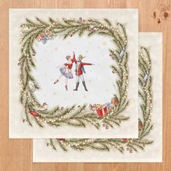 НАБОР САЛФЕТОК ИЗ 2-Х ШТ "ЩЕЛКУНЧИК",40Х40СМ ,100% ХЛОПОК