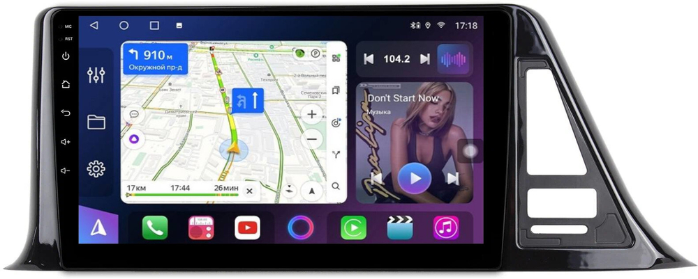 Магнитола для Toyota C-HR 2016-2022 (левый руль, взамен 200х100мм) - FarCar 9549LF1M монитор 9" QLED на Android 13, 8 ядер (TS18), CarPlay, 4G SIM-слот