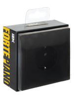 FORTE&PIANO Розетка 1-местная с заземлением без защитных шторок безвинтовое крепление 16А FP114 черный IEK