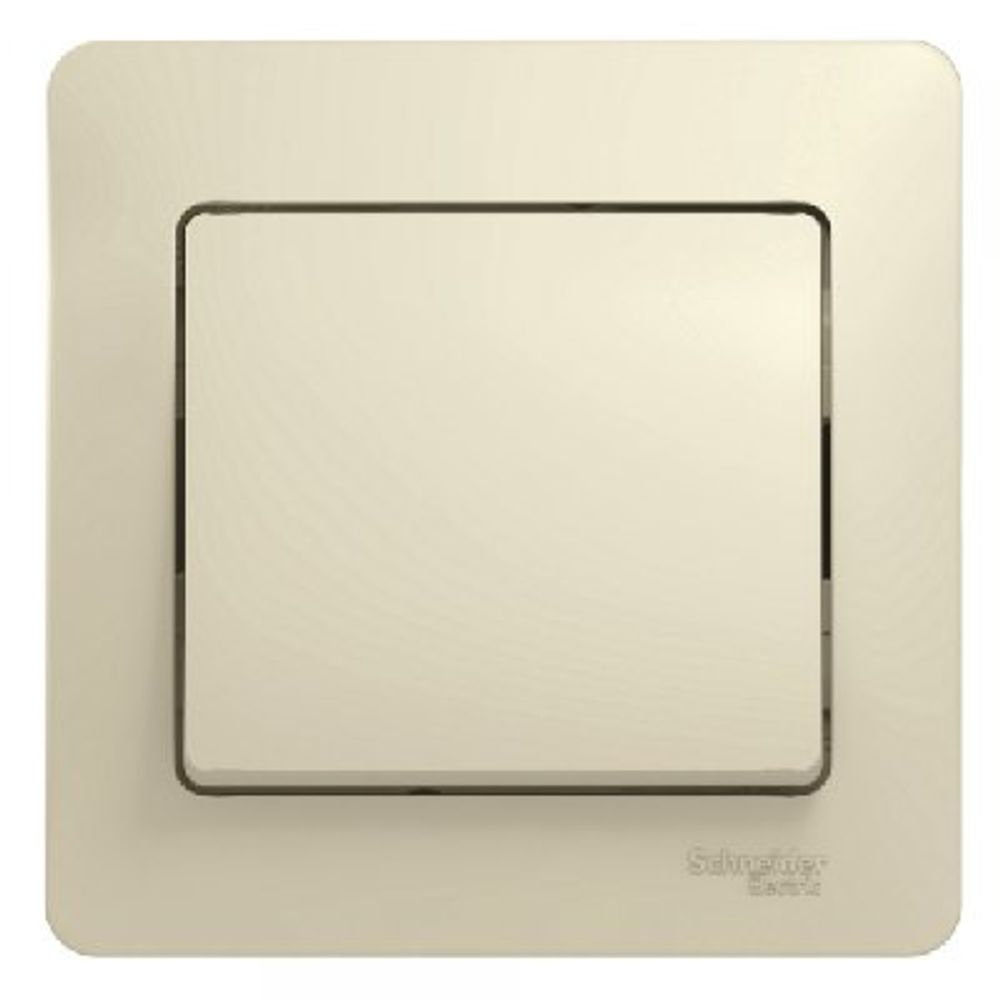 Schneider Electric Glossa Бежевый Выключатель 1-клавишный схема 1, в сборе с рамкой IP20 скрытая установка GSL000212
