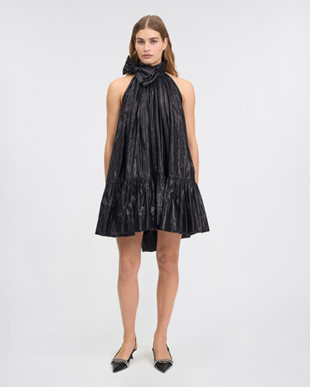 Mes Demoiselles Короткое женское платье из ткани с черным люрексом