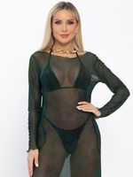 Платье пляжное длинное Ты и море (зеленое) П15291-1М LT Collection