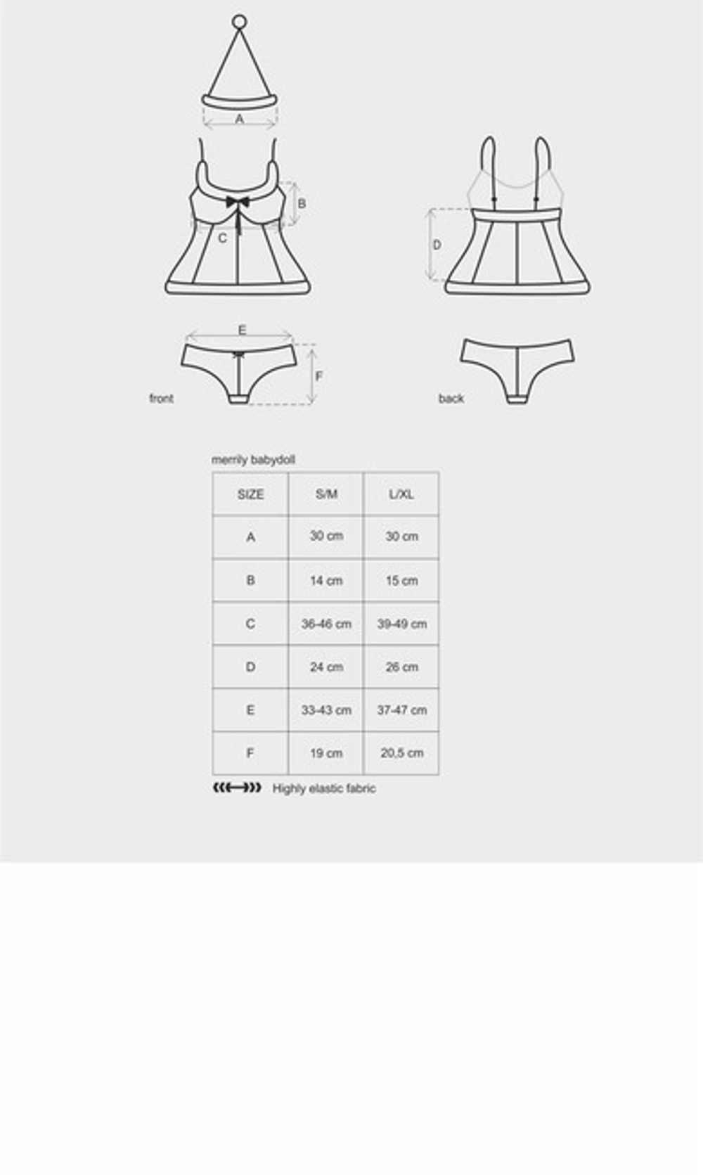 Комплект с пушком Merrily Babydoll LXL (46-48) (Цвет: красный, белый)