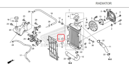 19022-KZZ-900. RUBBER, RADIATOR