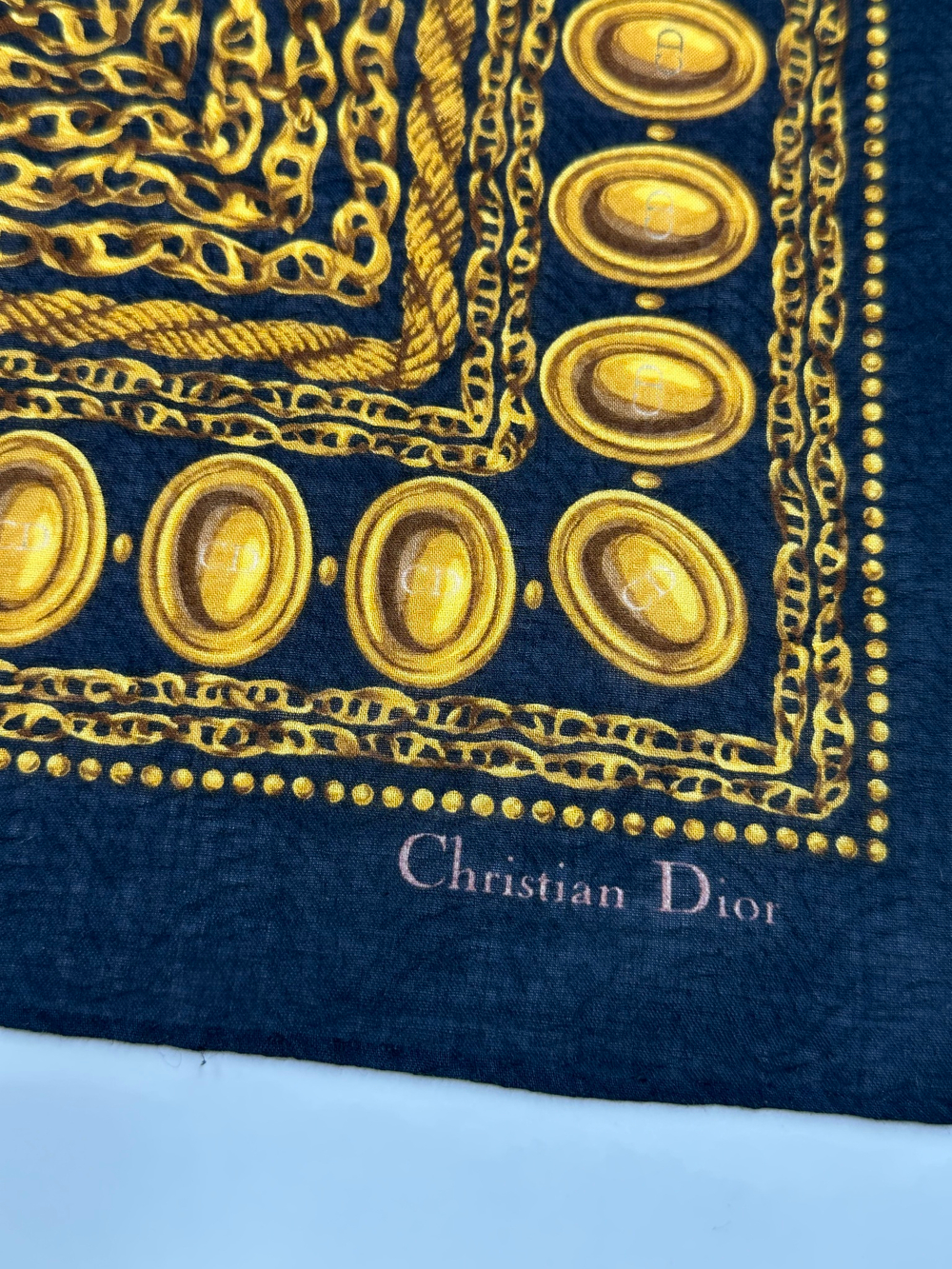 Платок чёрный с цепями Christian Dior