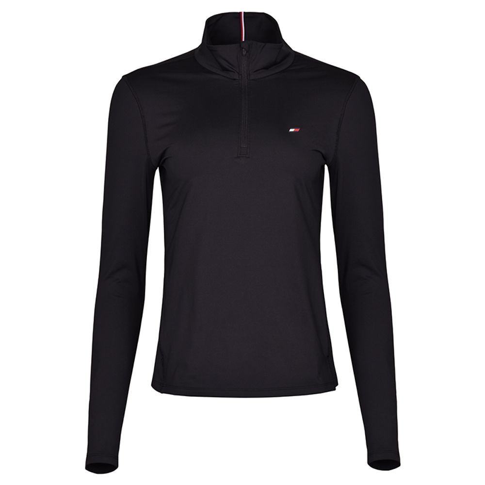 Женская теннисная куртка Tommy Hilfiger Essentials Slim Half Zip LS - black