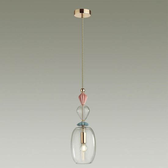 4855/1B CLASSIC ODL_EX21 195 золото/разноцветн./керамика/стекло Подвес E14 1*40W BIZET