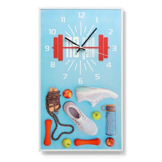 Настенные часы-постер "No pain no gain"