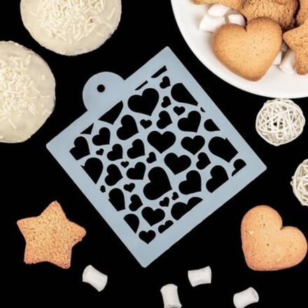 Трафарет "Сердечки" 15*15 см