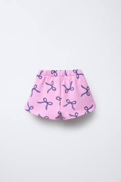 ZARA ШОРТЫ С ПРИНТОМ, ЯРКО-РОЗОВЫЙ