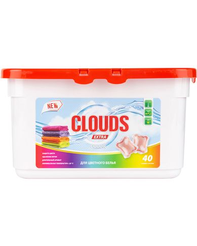 CLOUDS Color Капсулы для стирки цветного белья Роза  (8 г х 40) 320 гр.