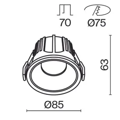 Встраиваемый светильник Альфа / Alfa LED 15 Вт 4000 К 36° Technical dl043-01-15w4k-rd-w