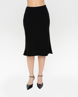 Полуприлегающая юбка миди из крепа