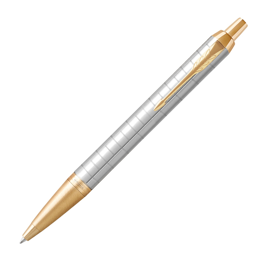 Подарочный набор: Ручка шариковая Parker IM Premium K318 Pearl GT, цвет чернил синий и белый недатированный ежедневник с золотым срезом