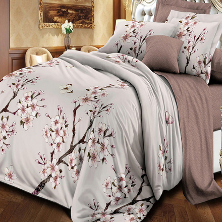 Комплект постельного белья "РУ. ИВТЕКС" дизайн: А-137, сатин, 100% хлопок. Пододеяльник на молнии!!!