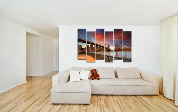 Модульная картина "Город в огнях"