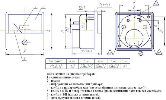М42304, М42305, М42306, М4273М, М4277М, М4265М, М42670, М42610, М42611, М42612, Микроамперметры и милливольтметры щитовые, № в ГРСИ РФ - 37282-08