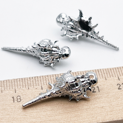 Подвеска Ракушка, цвет серебро (родий), размер 30*14 мм, цена за 1 шт