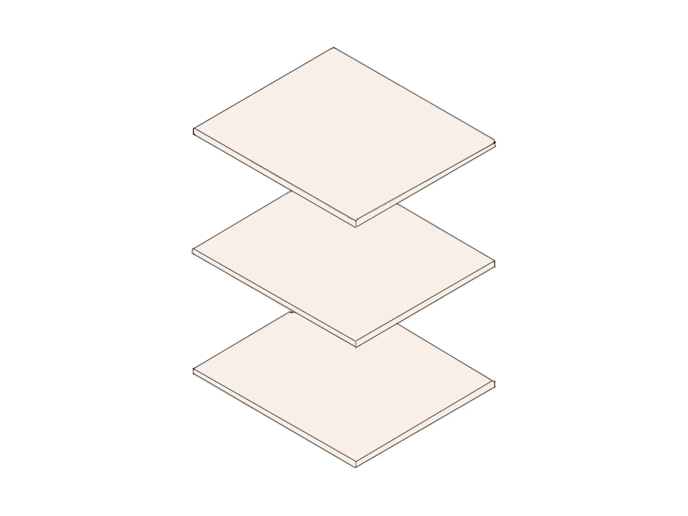 Комплект полок для 1 дв и 3 дв шкафа "Нора"