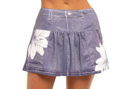 Теннисная юбка Lucky in Love Novelty Floral Denim Pocket Skirt - medium denin