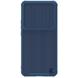 Чехол синего цвета с вставками из нейлонового волокна от Nillkin для Xiaomi 12T Pro, полуавтоматическая конструкция сдвижной крышки, серия Textured Case S
