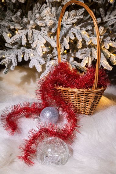 Мишура Винтажная д.75 мм., дл.2,7 м.,красный, КАЗ КОМ (М-128/красный)