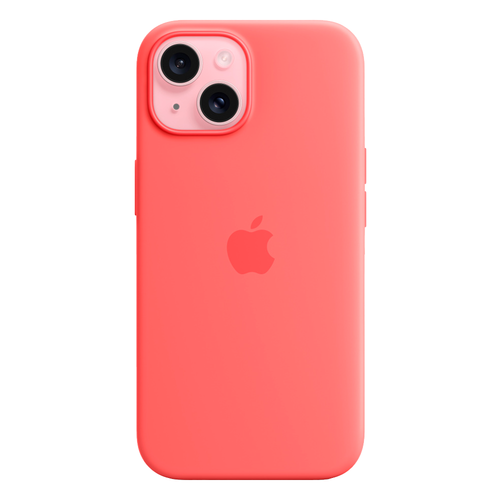 Силиконовый чехол с поддержкой MagSafe Apple Silicone Case для iPhone 15, Guava (Спелая гуава)