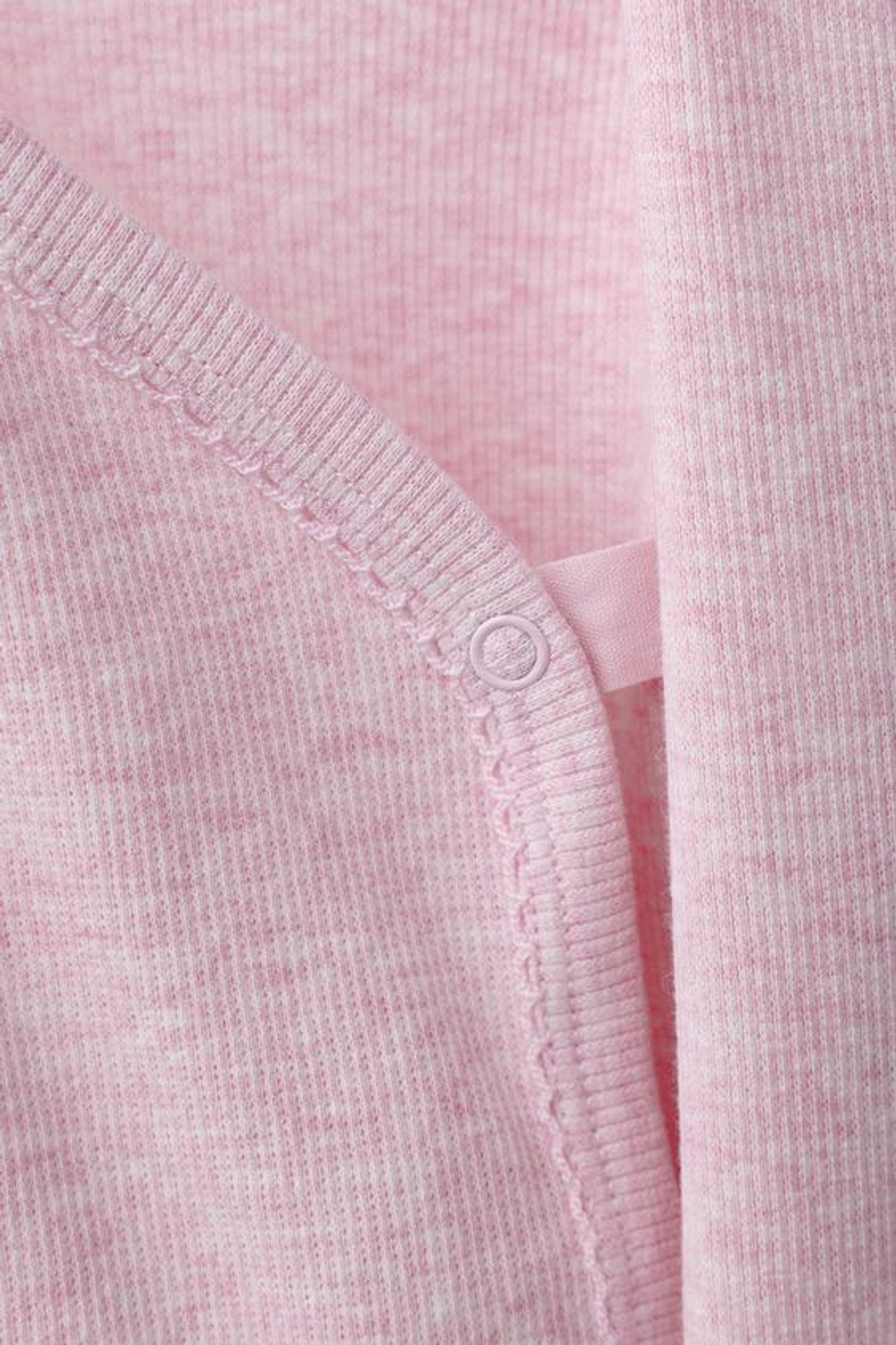 ZARA НАБОР ИЗ ТРЕХ БОДИ В РУБЧИК КИМОНО, РОЗОВЫЙ