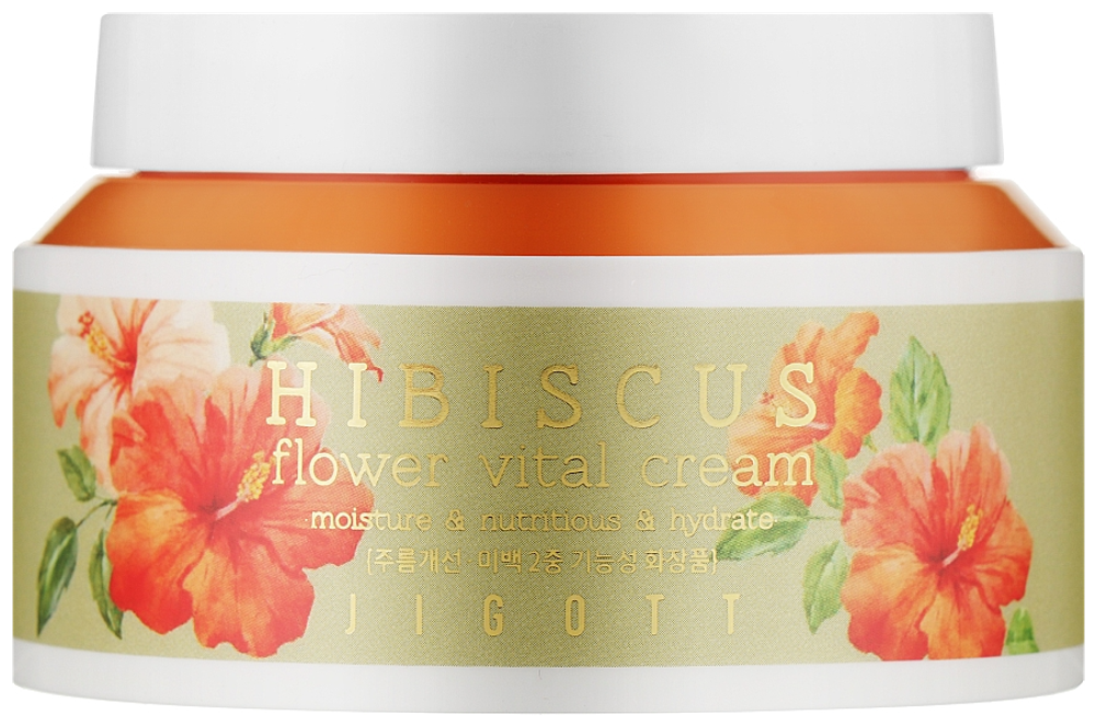 JIGOTT HIBISCUS FLOWER VITAL CREAM Крем для лица с экстрактом гибискуса