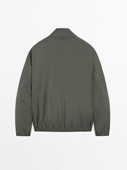 Massimo Dutti Легкая водоотталкивающая стеганая куртка, серо-зеленый