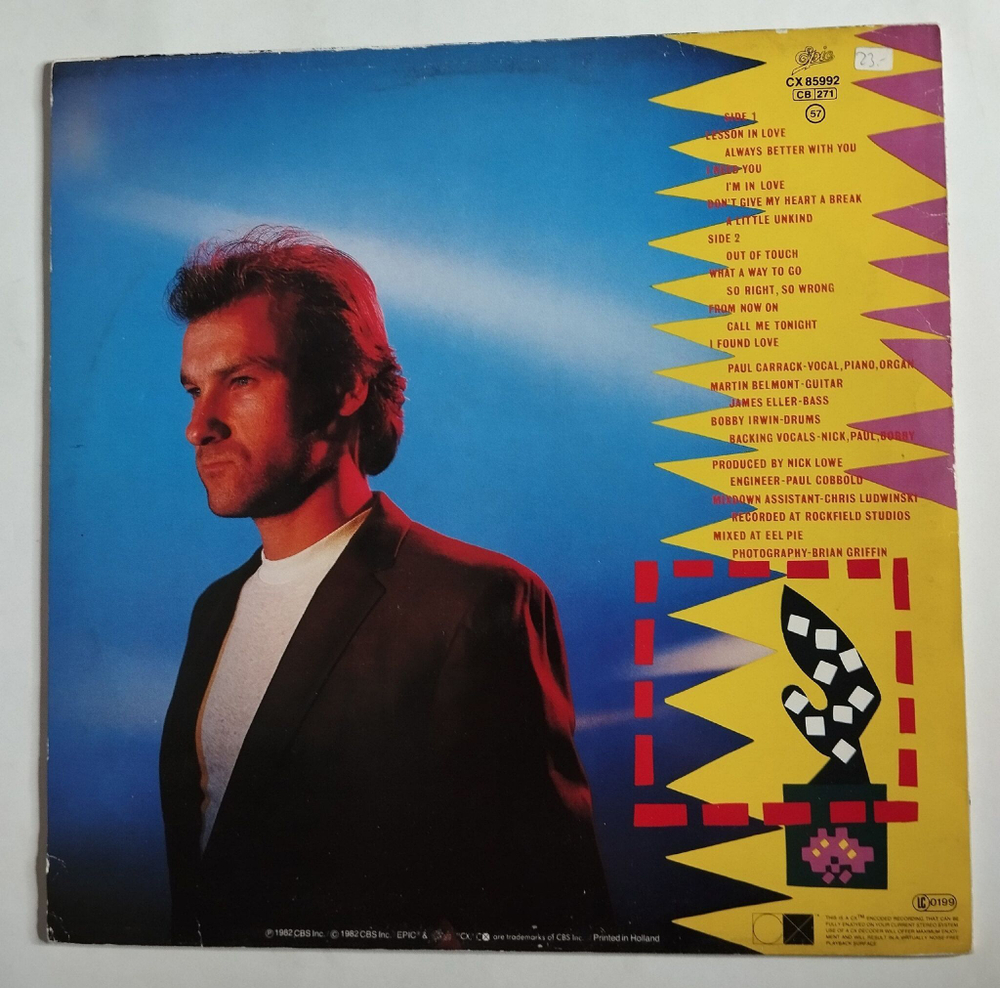 Винтажная виниловая пластинка LP Paul Carrack Suburban Voodoo (Holland 1982)