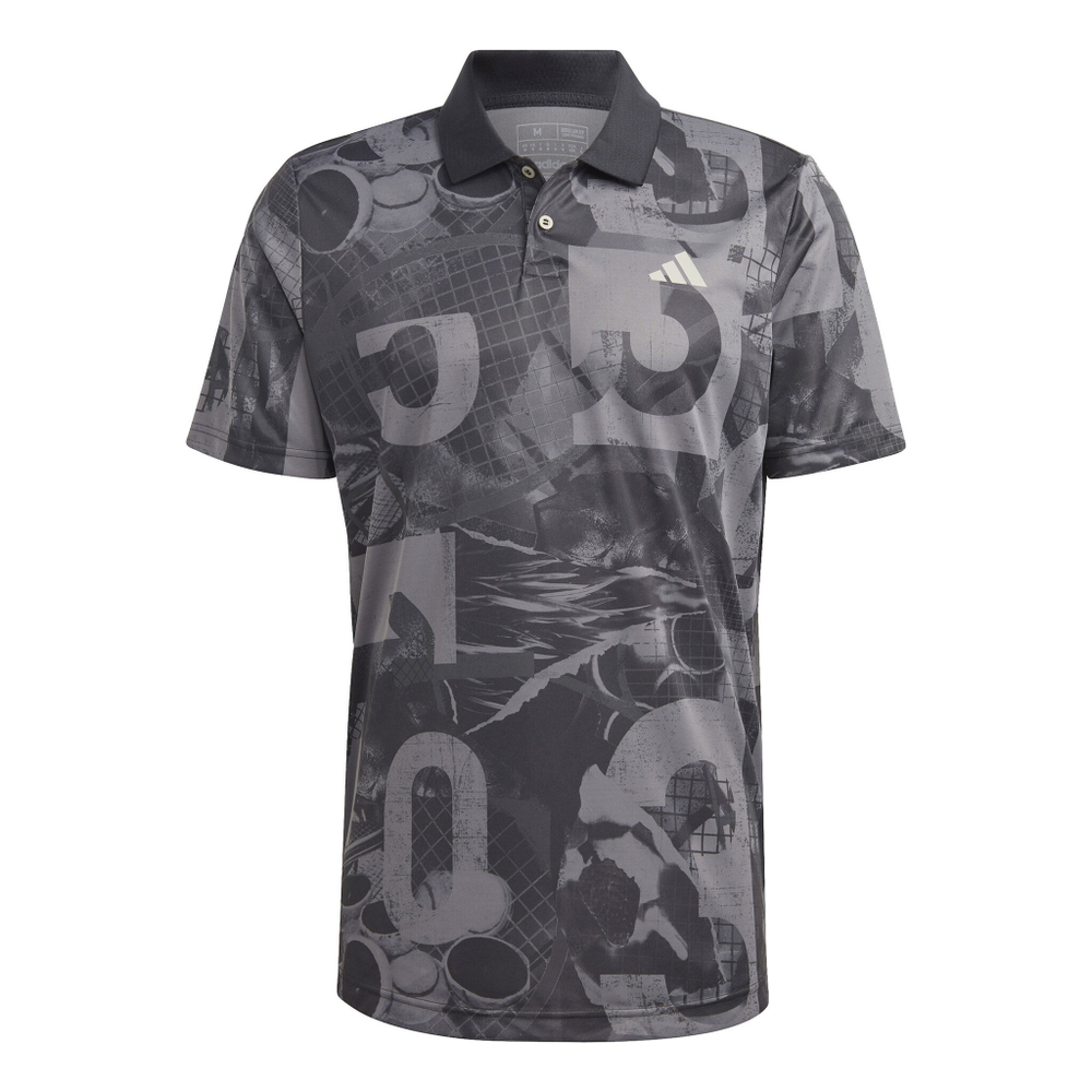 Мужское теннисное поло adidas Club Graphic Polo Men - Dark Grey, Grey