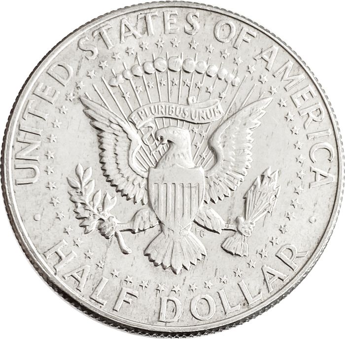 50 центов (1/2 доллара, half dollar) 1967 США (Кеннеди)