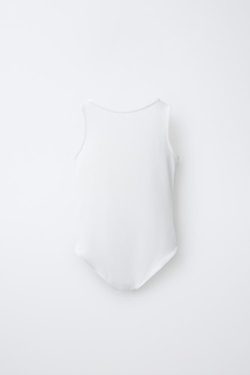 ZARA БОДИ ИЗ ПОЛИАМИДА С УЗЛОМ, ЭКРЮ