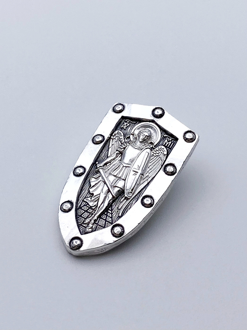 Образок из серебра/Чернение/Архангел Михаил